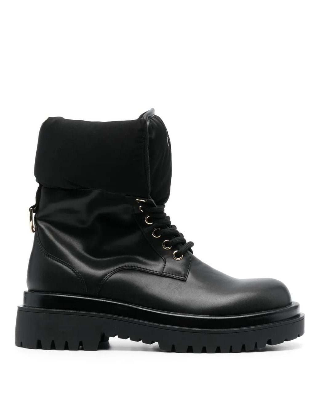 Versace Jeans Couture Black Logo-Print Ankle-Length Boots