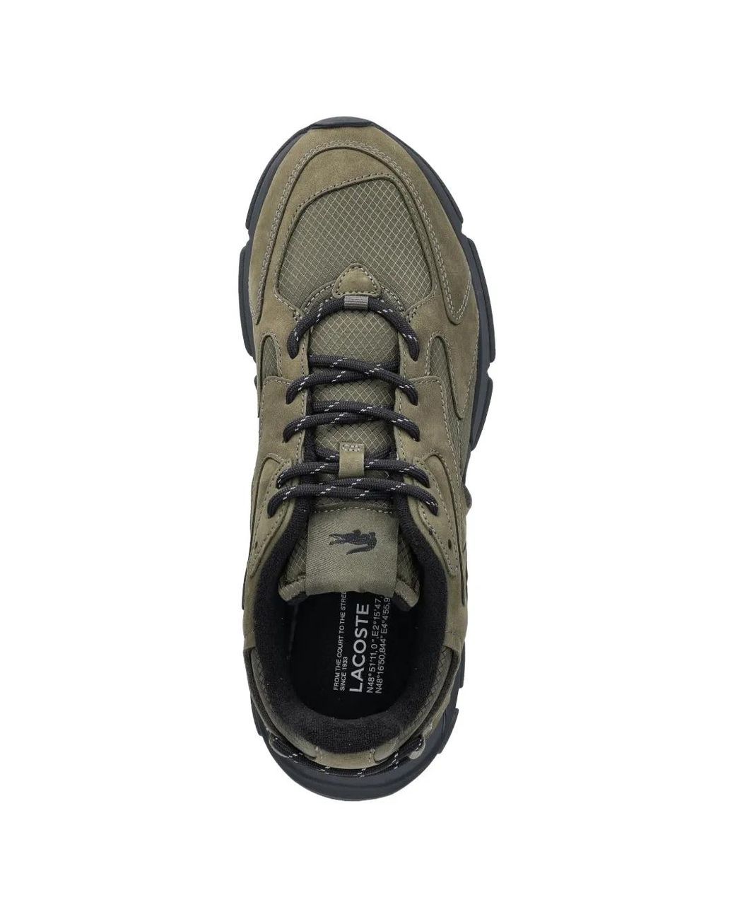 Lacoste Green Panelled Logo-Patch Sneakers for men