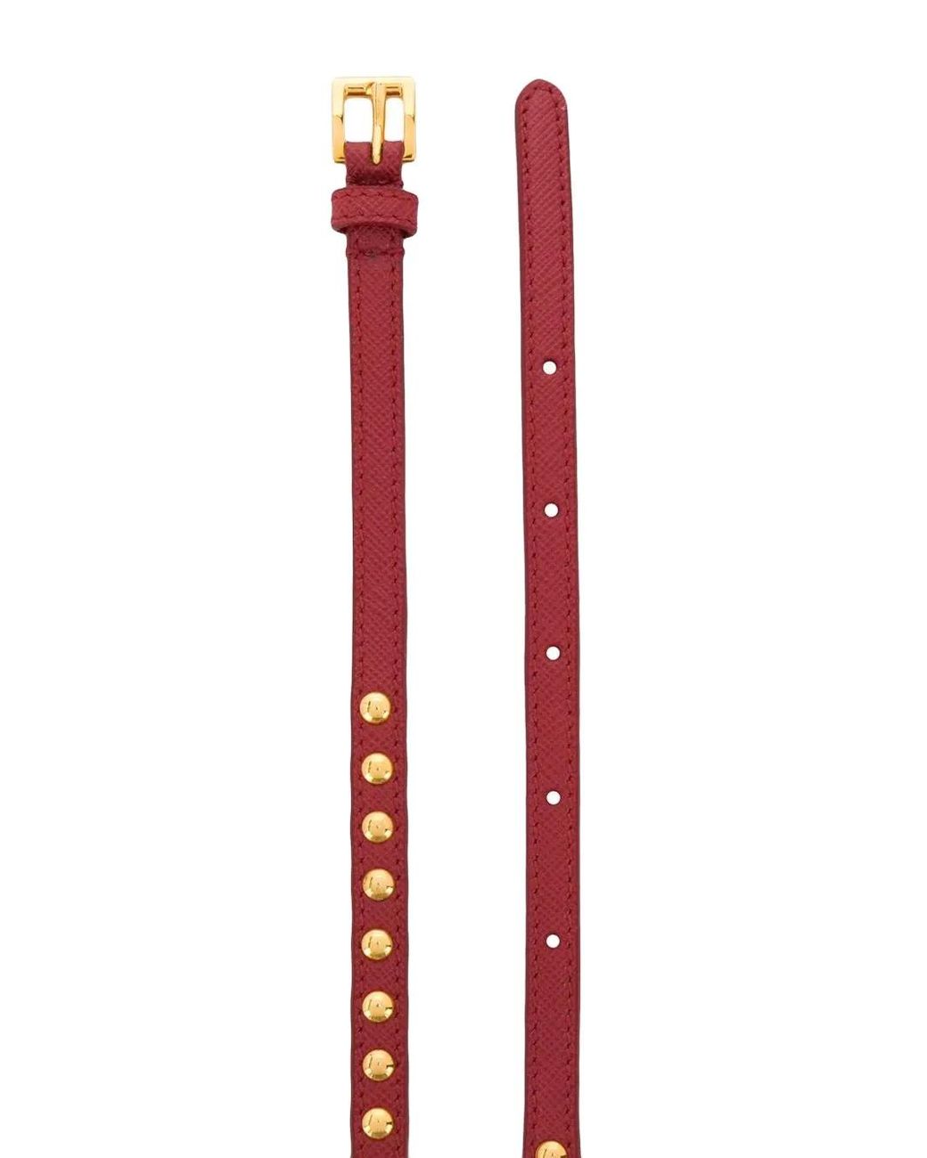 Prada Red Stud Detail Belt
