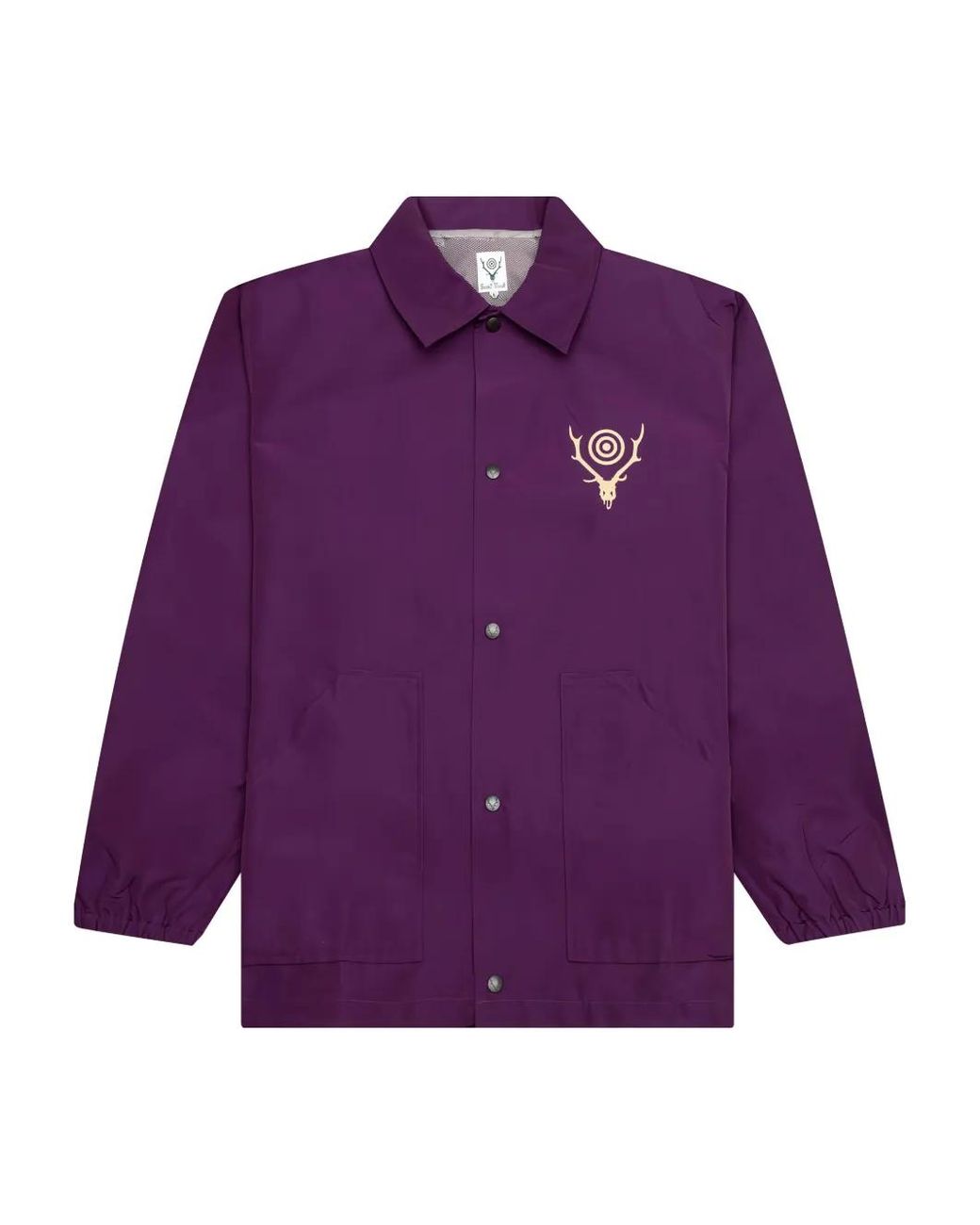 South2 West8 Purple Logo-Print Overshirt for men