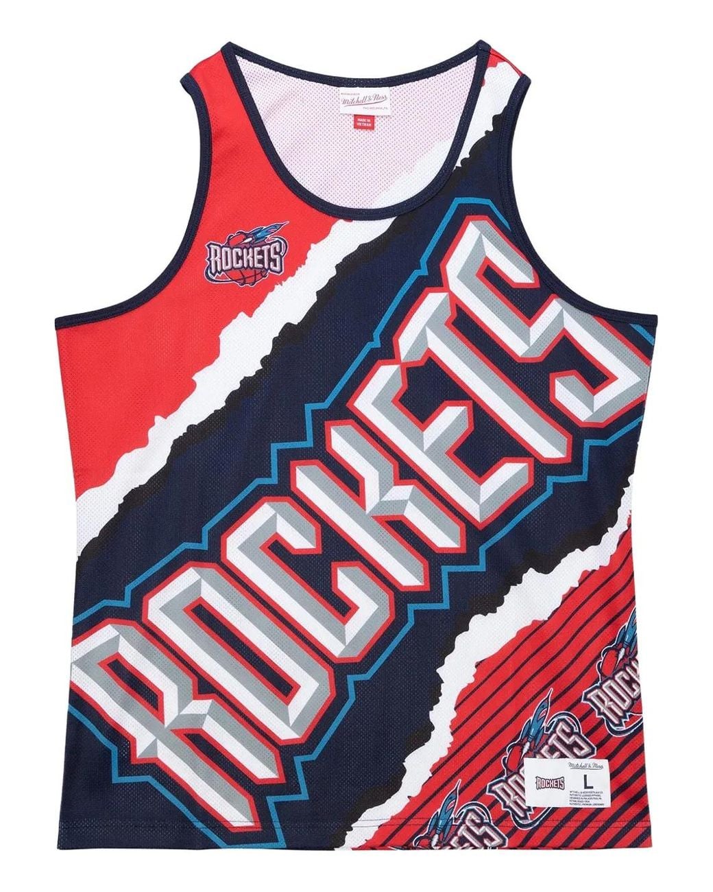 Mitchell & Ness Red Jumbotron 2.0 Houston Rockets Round-Neck Tank Top for men