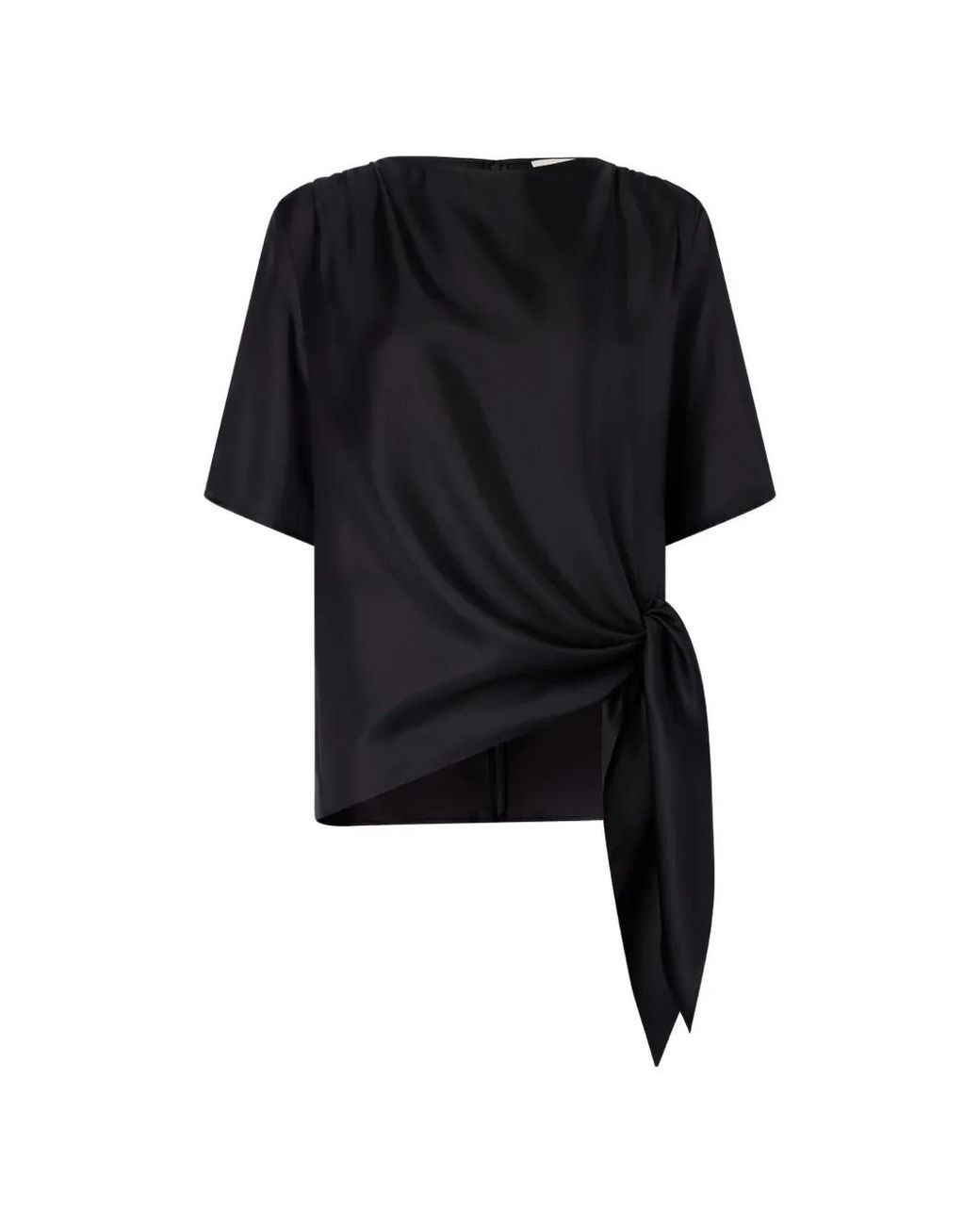 Loulou de Saison Black Mano Asymmetric Knot Top