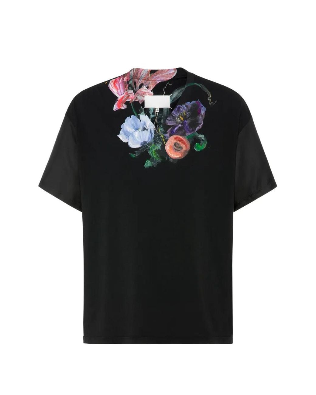 Maison Margiela Black Floral T-Shirt for men