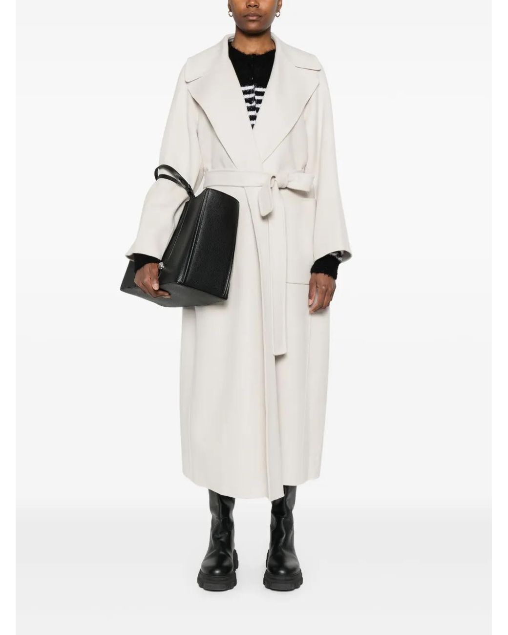 Max Mara White Virgin-Wool Coat
