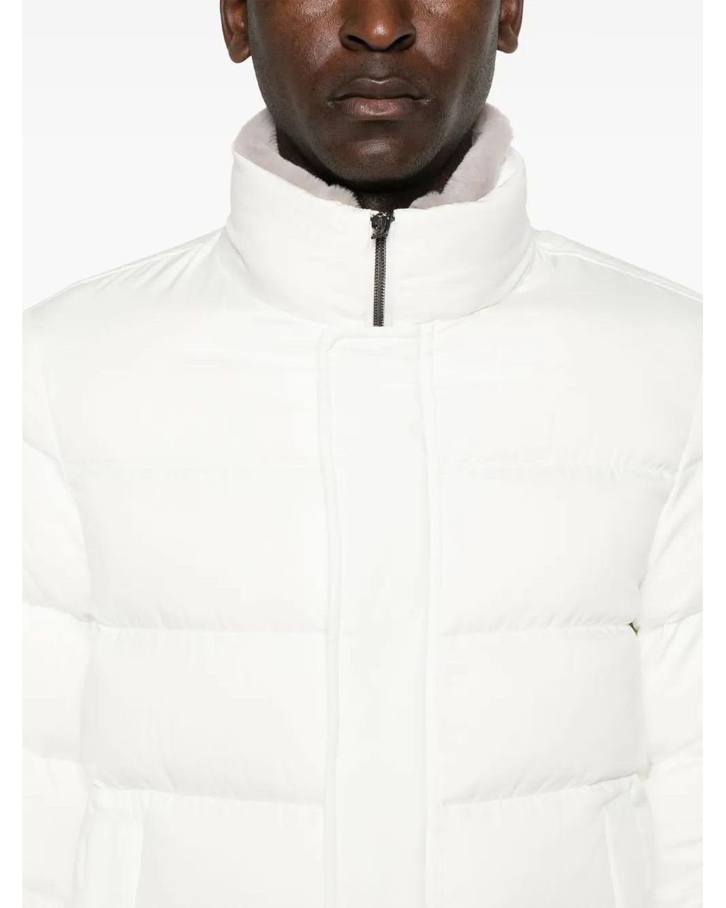 Herno White Quilted Puffer Jacket for men