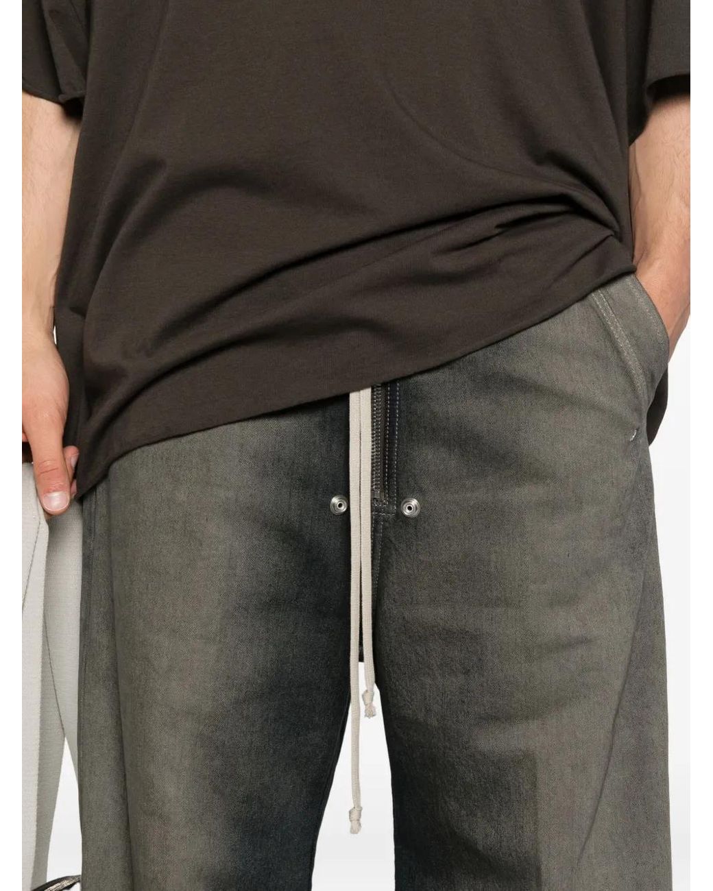 Rick Owens Gray Wide-Leg Trousers With Drawstring for men