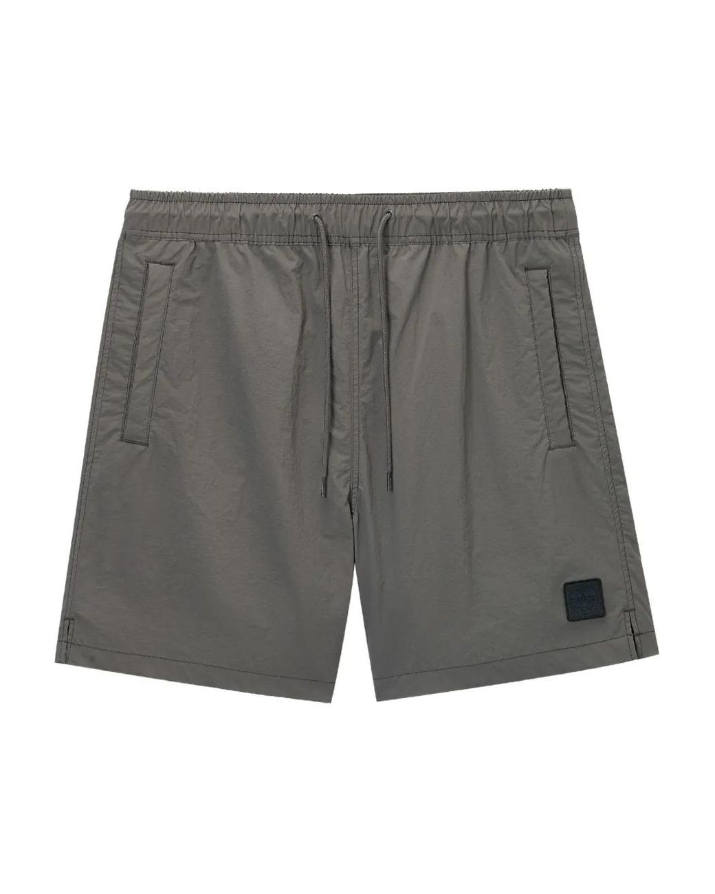 Alpha Industries Gray Patch-Detail Side-Pocket Shorts for men