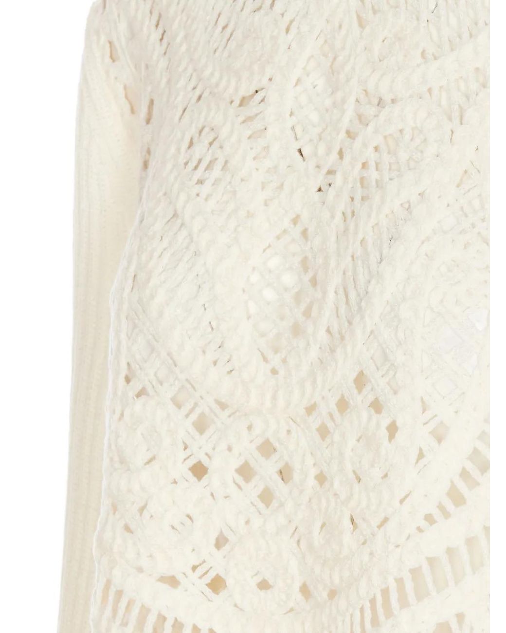 Twinset White Open-Knit Sweater
