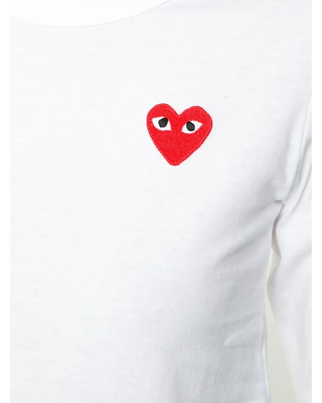 COMME DES GARÇONS PLAY White Cotton Logo Long Sleeve T-shirt