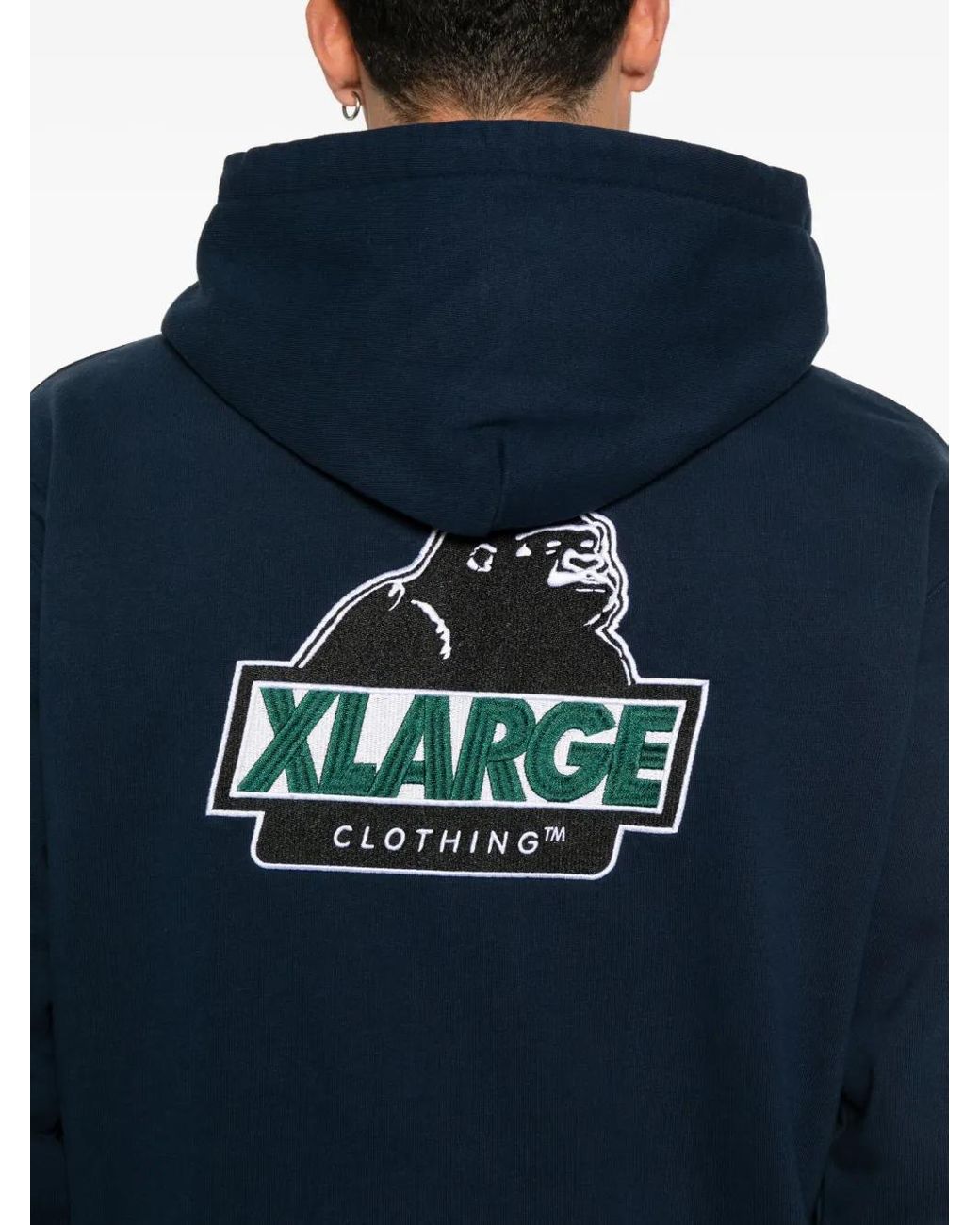Xlarge Blue Slanted Og Zip-Up Hoodie for men