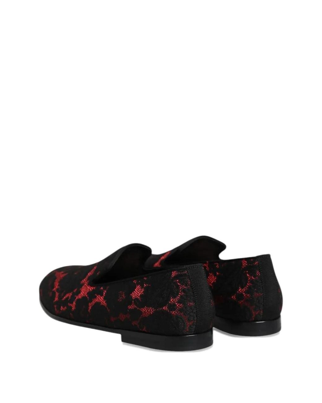 Dolce & Gabbana Black Jacquard Lace-Up Loafers for men