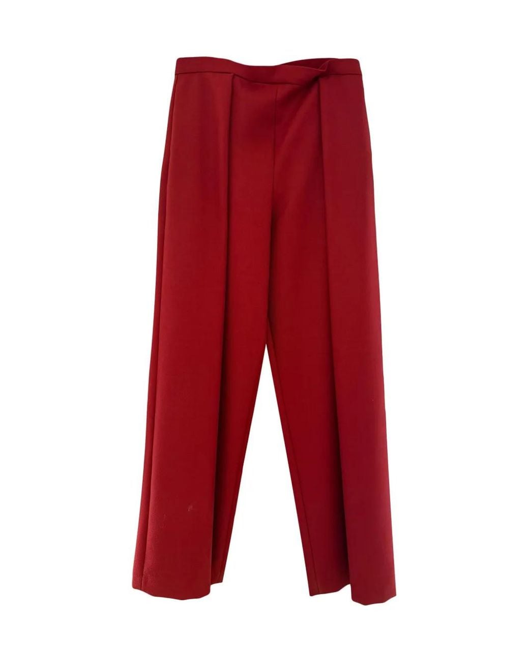 Maison Rabih Kayrouz Red High-Waisted Pleated Trousers