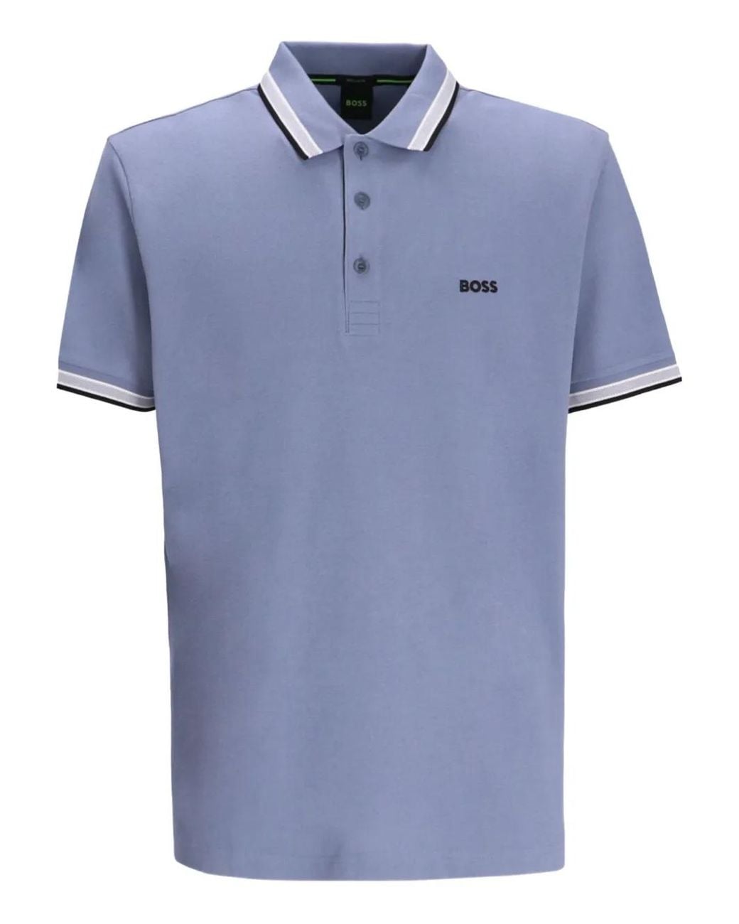 Boss Blue Logo-Embroidered Polo Shirt for men