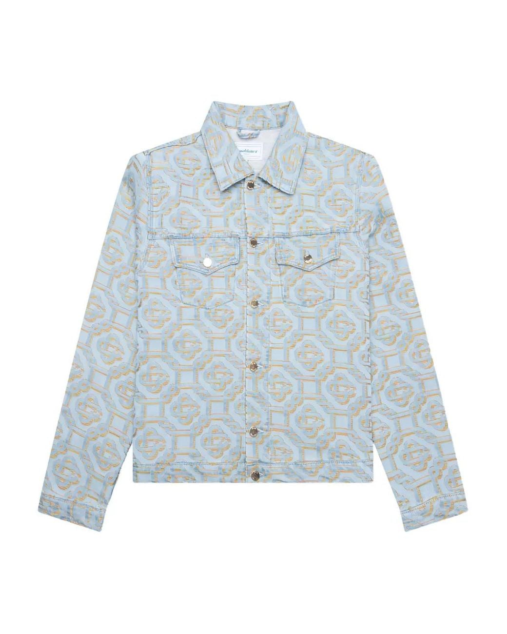Casablanca Blue Monogram-Jacquard Denim Jacket for men