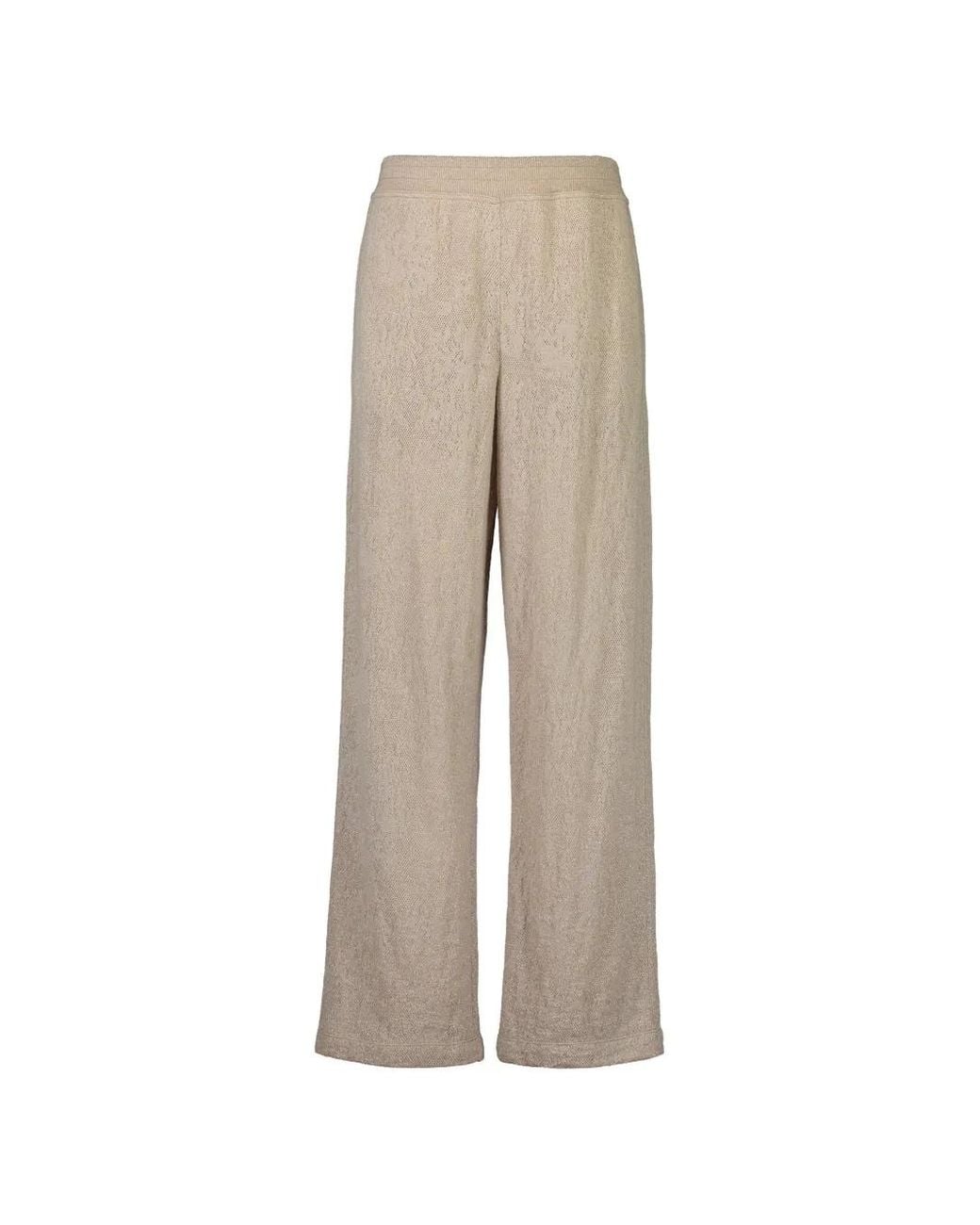 Brunello Cucinelli Natural Lace-Knit Track Pants