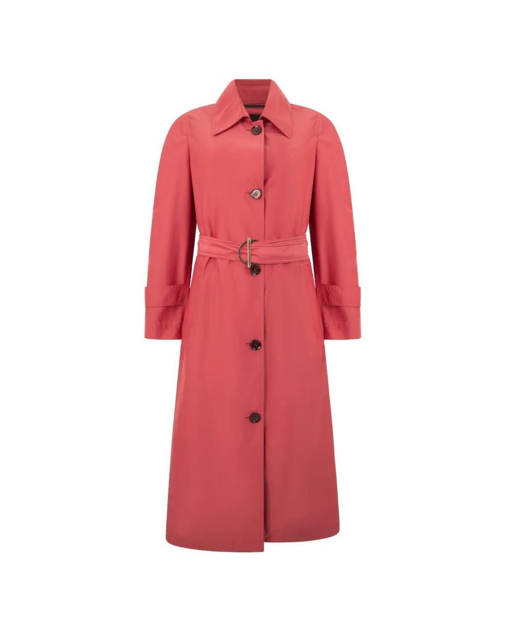 Moorer Red Belted Button-Down Coat