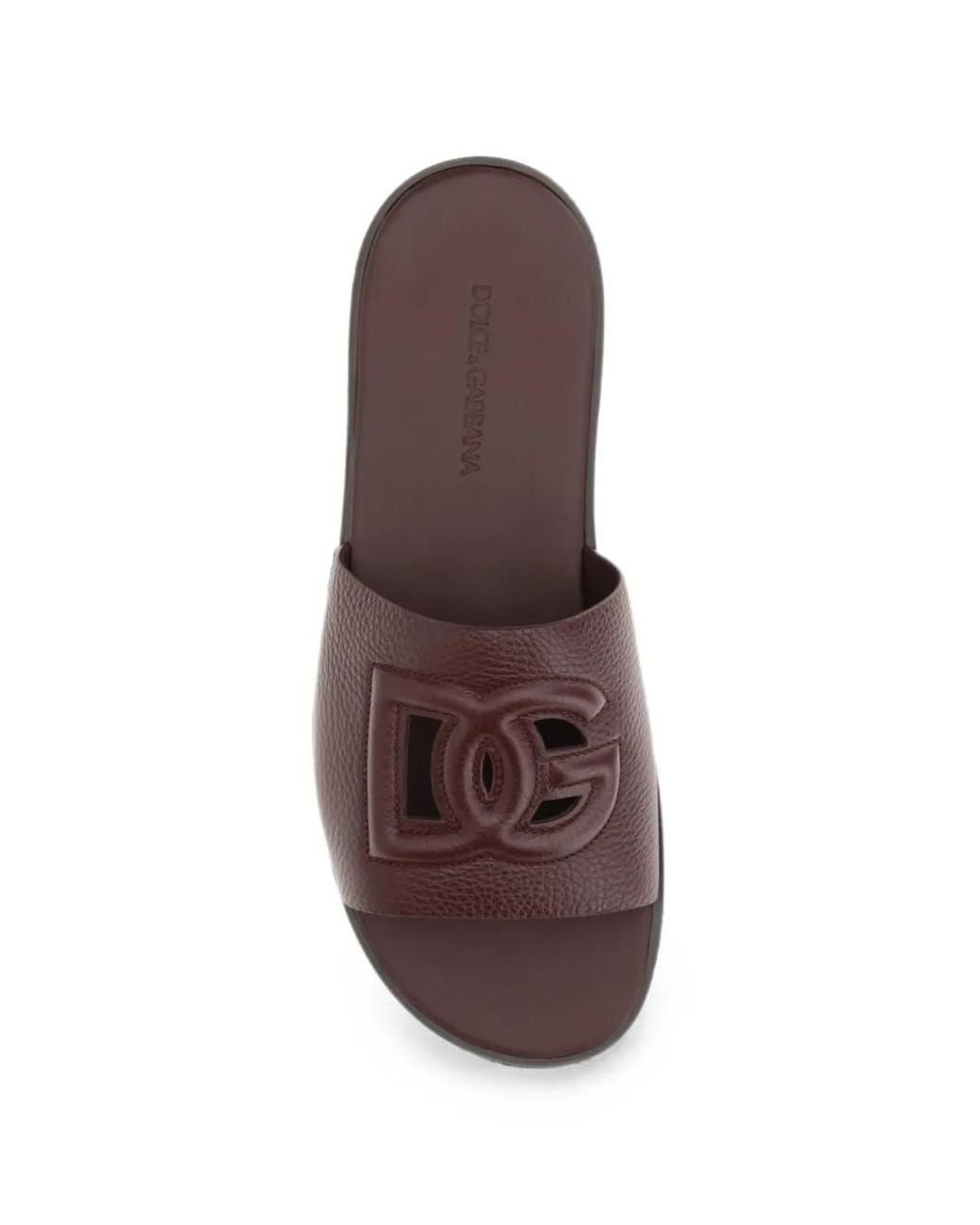 Dolce & Gabbana Brown Dg-Logo Leather Sandals for men