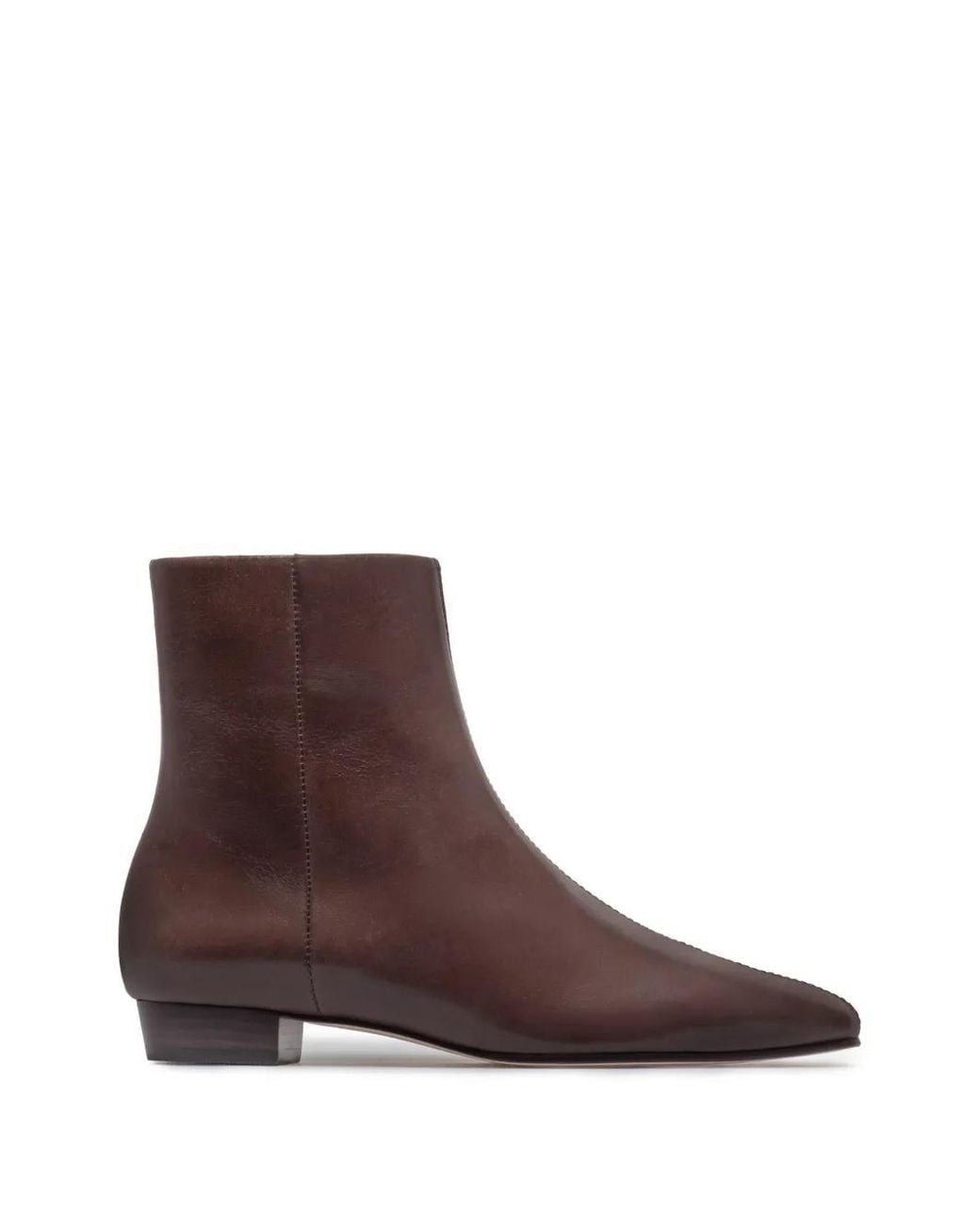 Bernardo Brown Rema Central-Seam Leather Ankle Boots