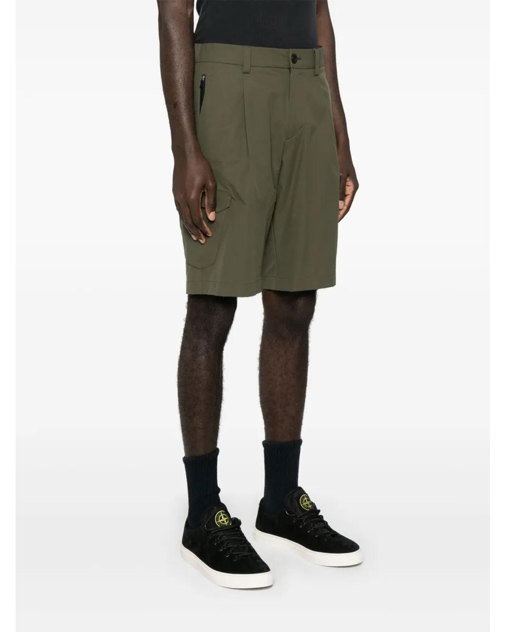 Herno Green Lightweight Polyester Shorts for men