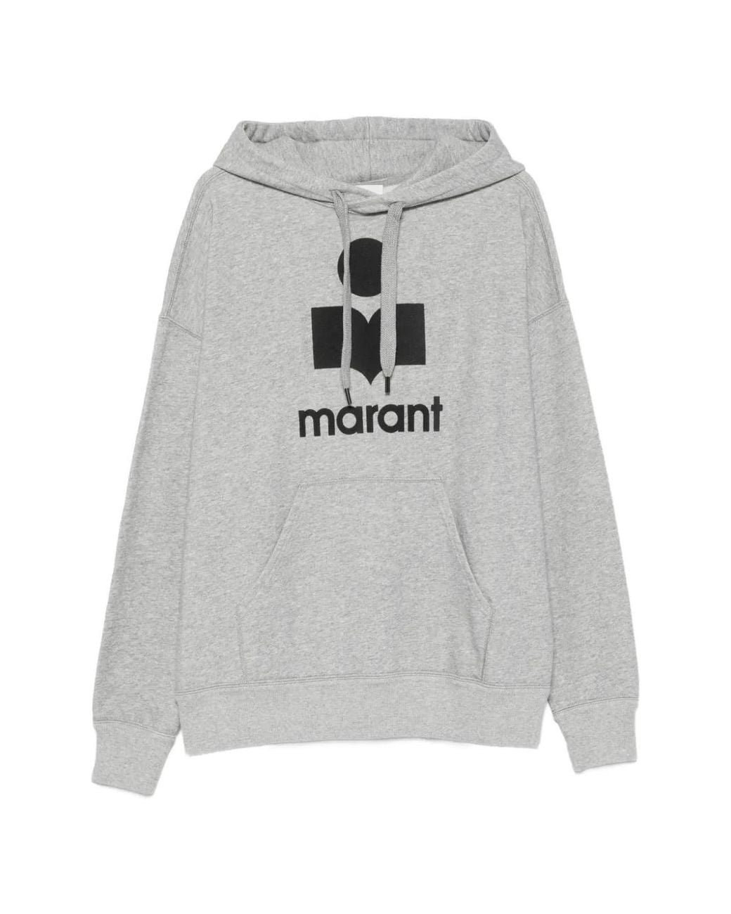 Isabel Marant Gray Miley Logo-Print Drawstring Hoodie for men