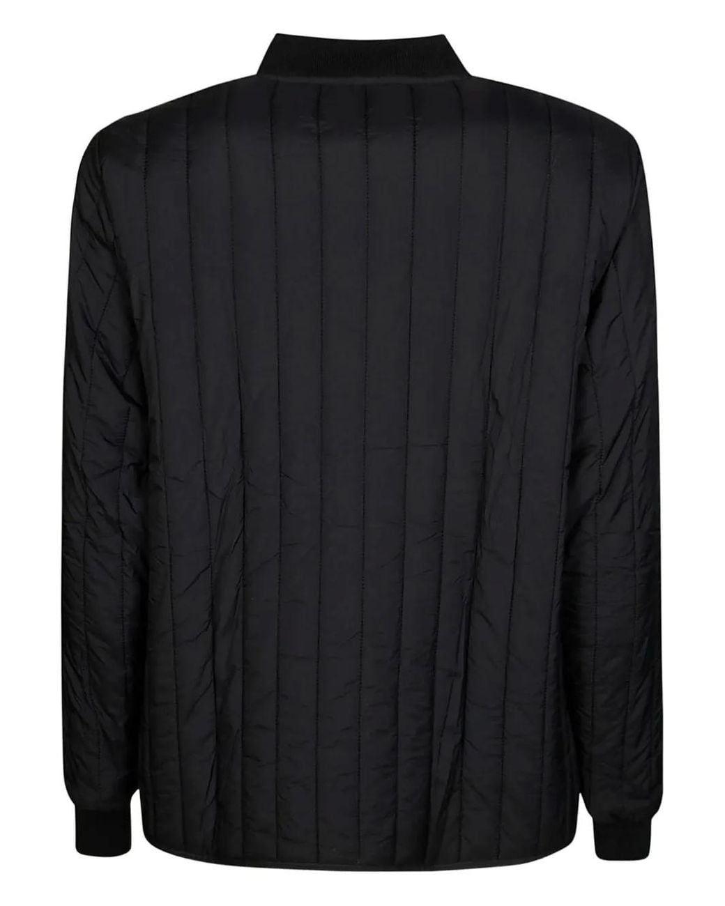 Rains Black Quilted Bomber Jacket for men