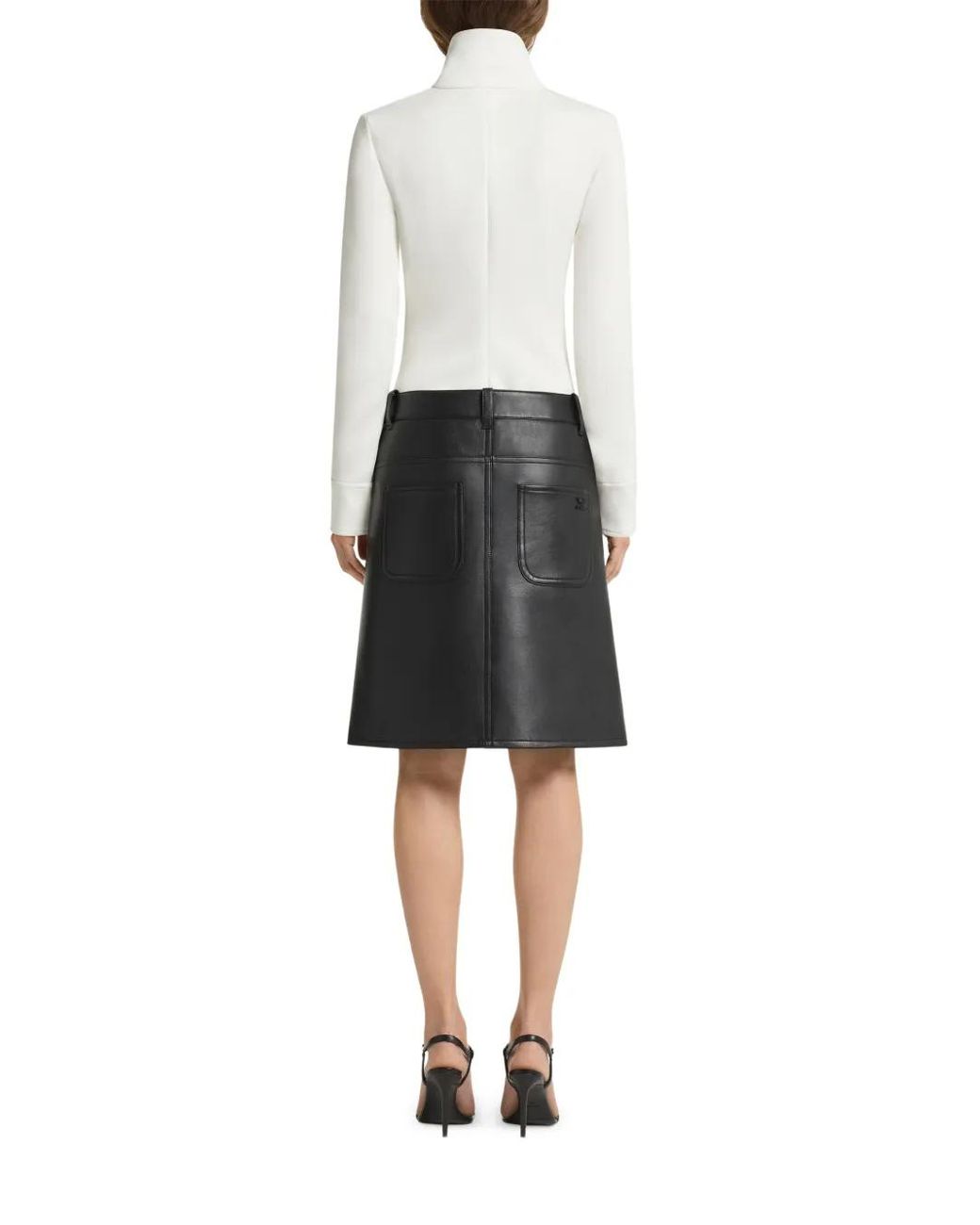 Courreges White Zip-Up Twill Cardigan