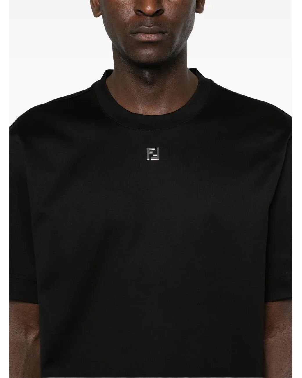 Fendi Black Cotton T-Shirt for men