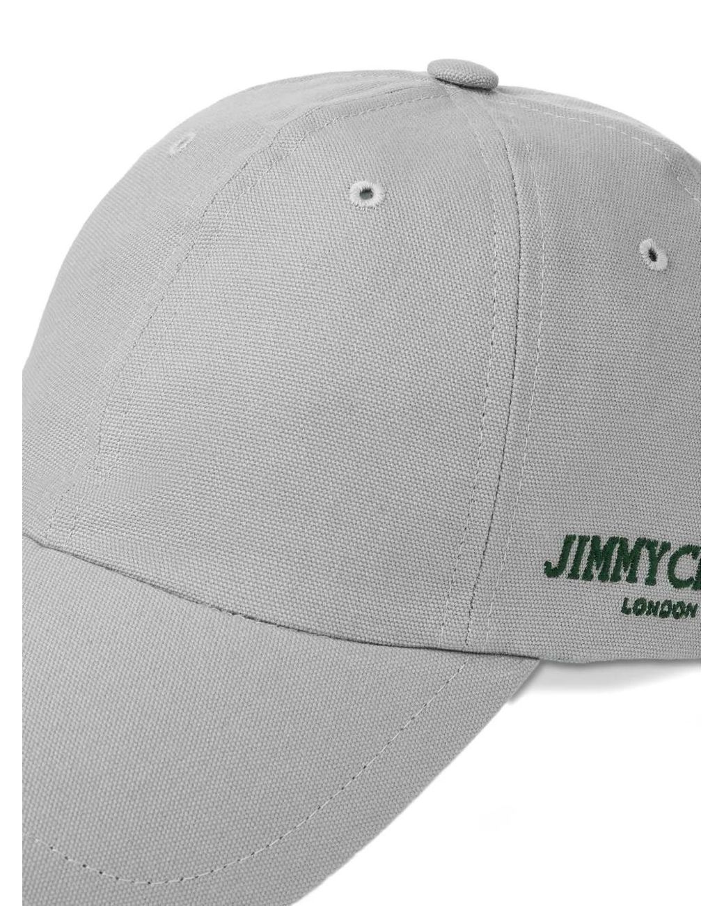 Jimmy Choo Gray Cap 85 Logo-Embroidered Cap