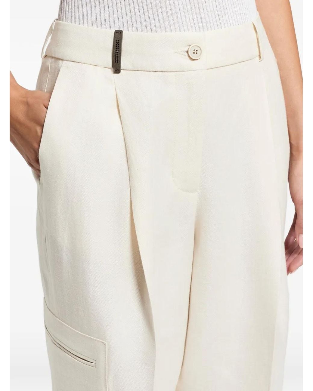 Peserico Natural Cuffed Trousers