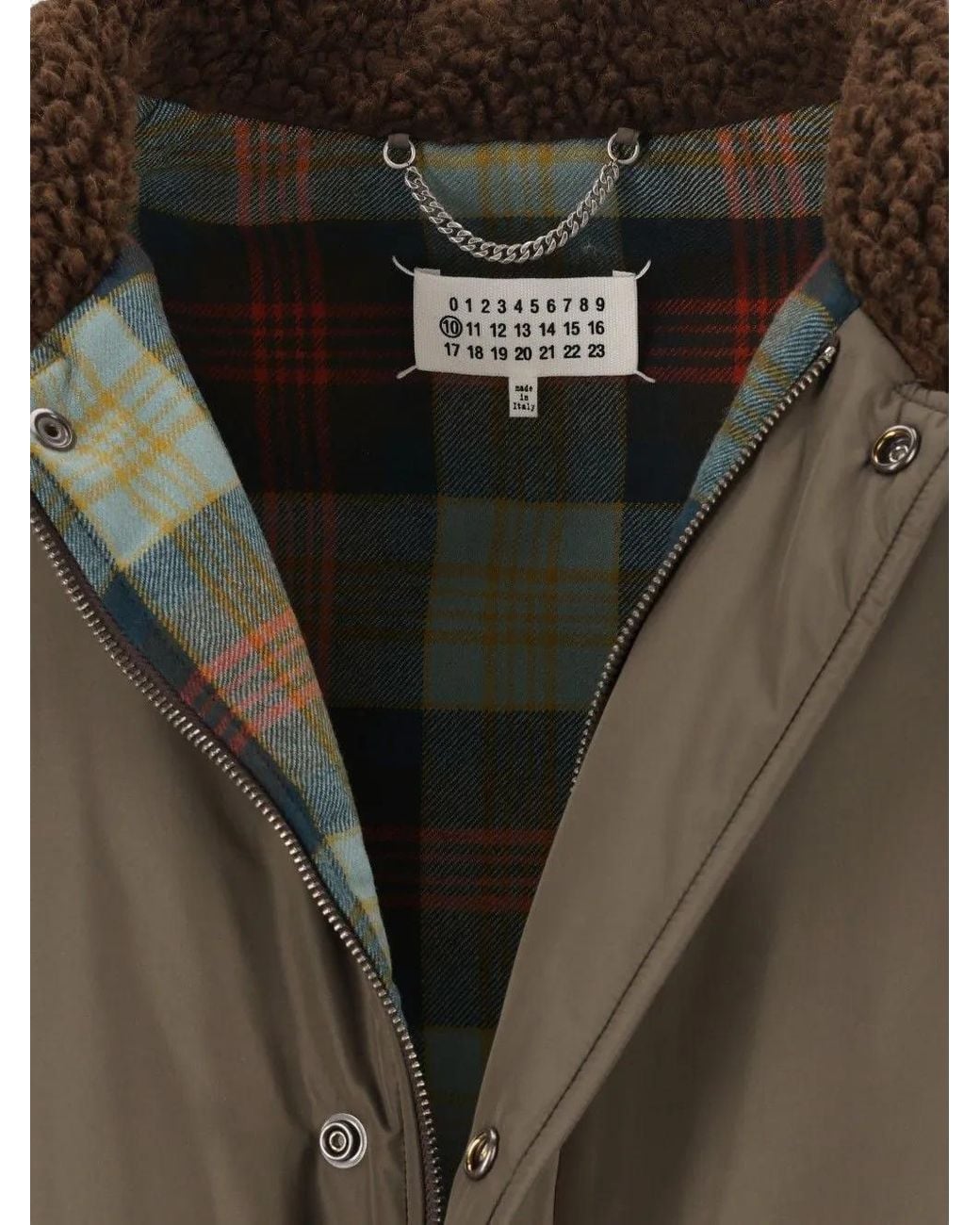 Maison Margiela Brown Fleece-Collar Hunting Jacket for men