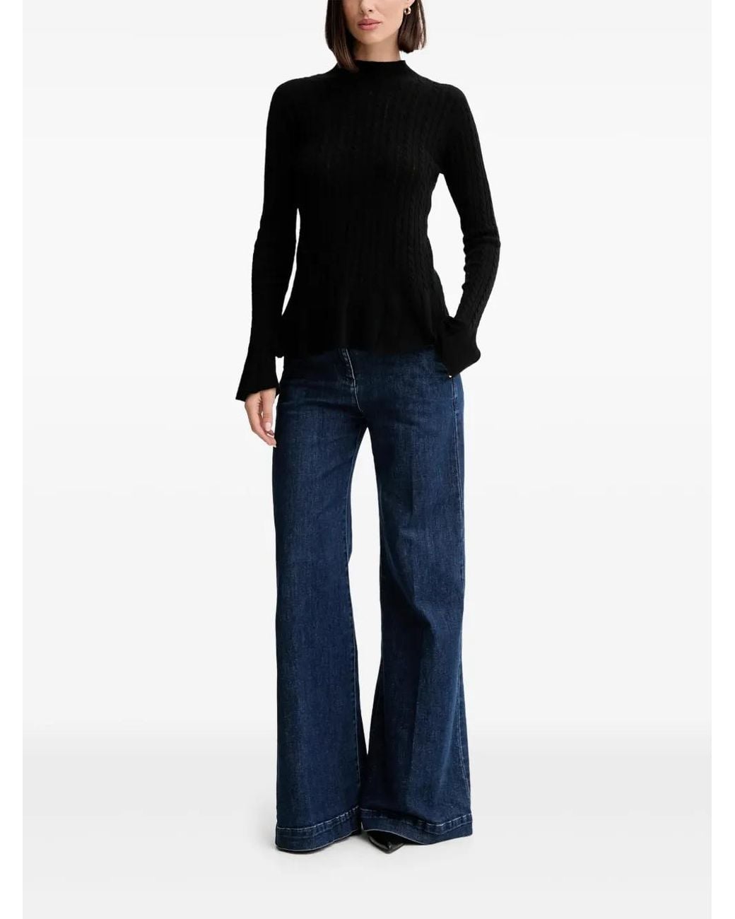Twinset Black Cable-Knit Jumper
