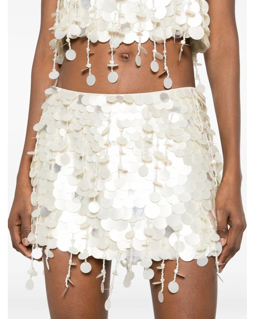 retroféte White Rettie Embellished Skirt