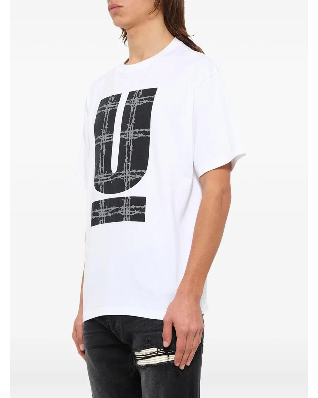 Undercover White Barbed U T-Shirt for men