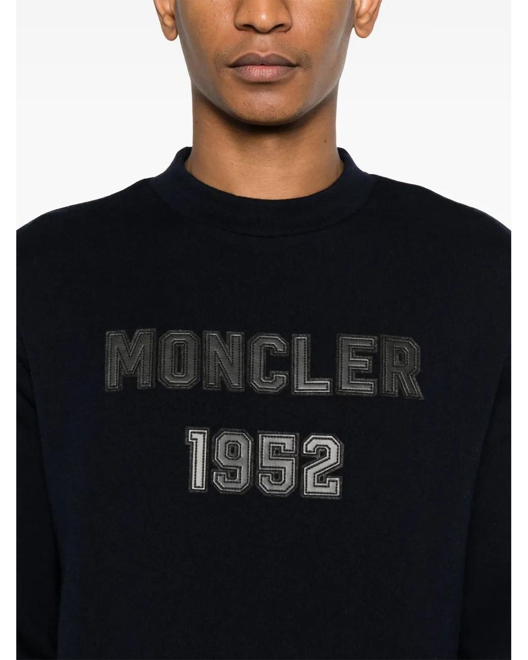 Moncler Black Logo-Patch Sweatshirt for men