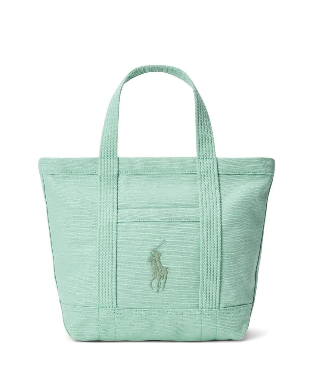 Polo Ralph Lauren Blue Embroidered-Logo Tote Bag