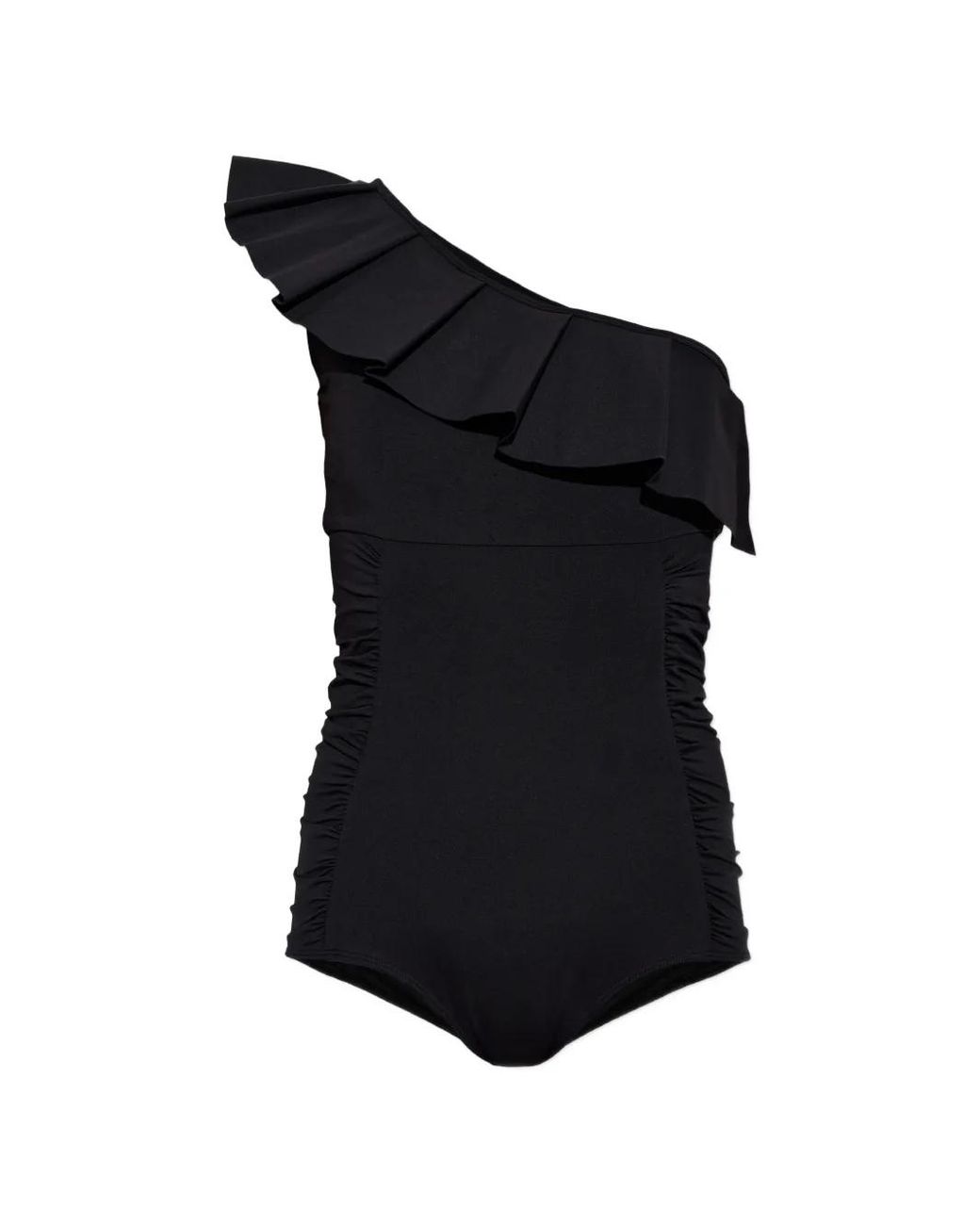 Maiya Paris Blue Orsay Ruffled One-Shoulder Swimsuit