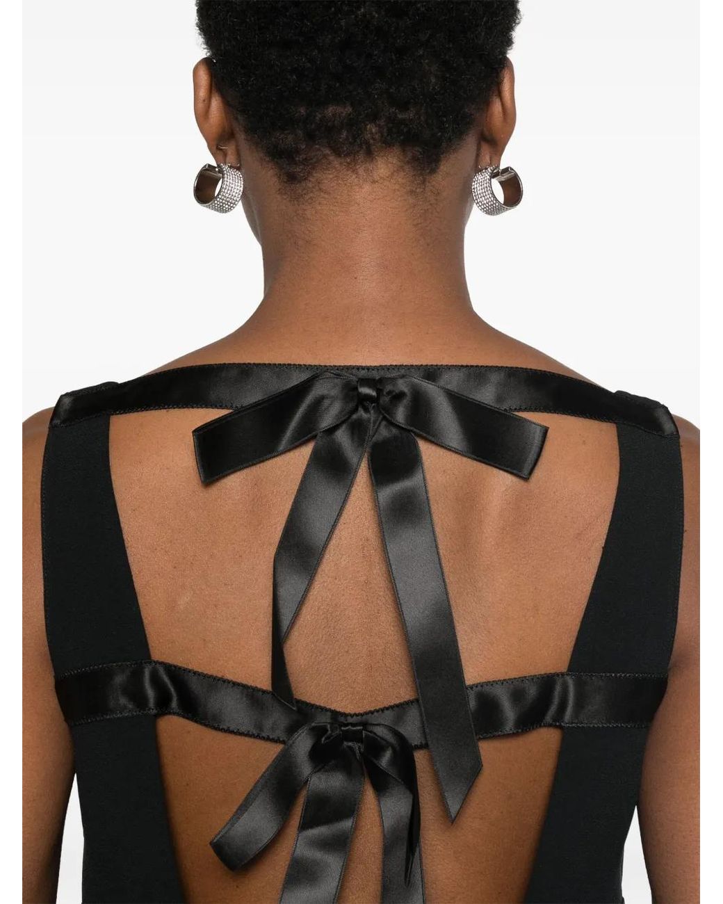 Prada Black Triangle-Logo Mini Dress