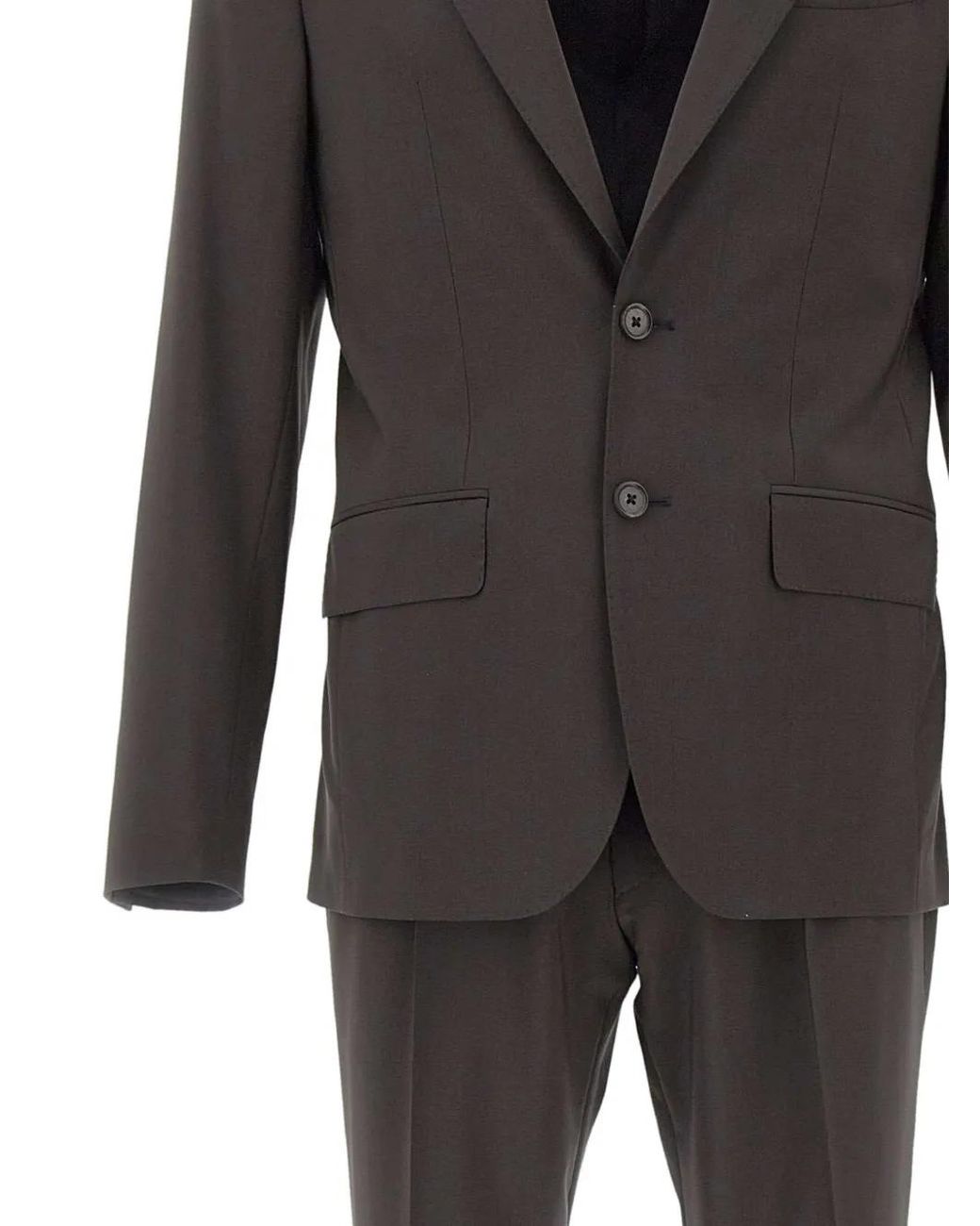 Corneliani Black Single-Breasted Peak-Lapel Suit for men