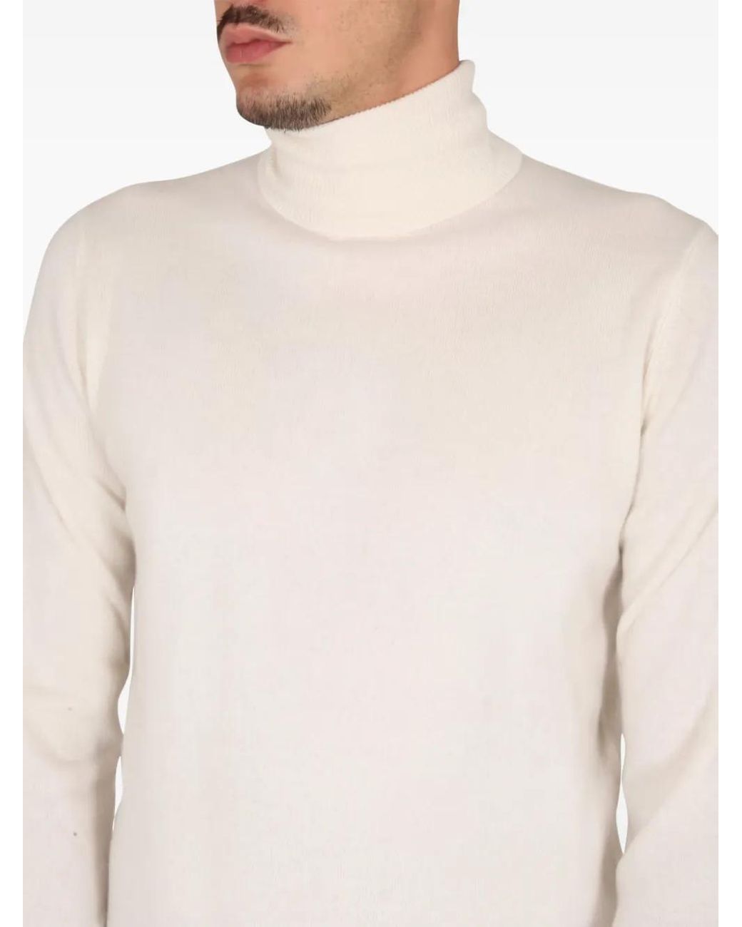 Aspesi White Turtleneck Sweater for men