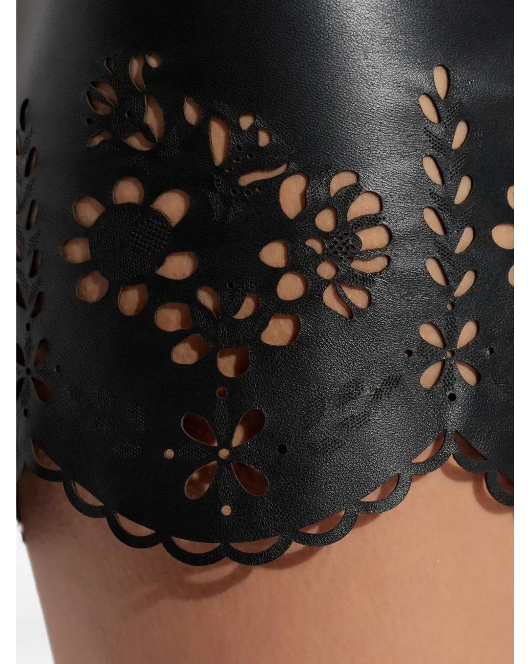 Isabel Marant Black Leather Skirt 'Natea'