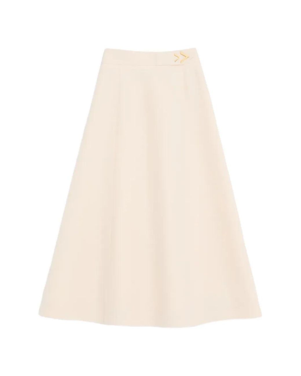 Valentino Garavani White Crepe Couture Midi-Skirt
