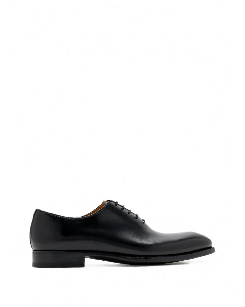 Magnanni Shoes Black Cardiff Leather Lace-Up Shoes for men