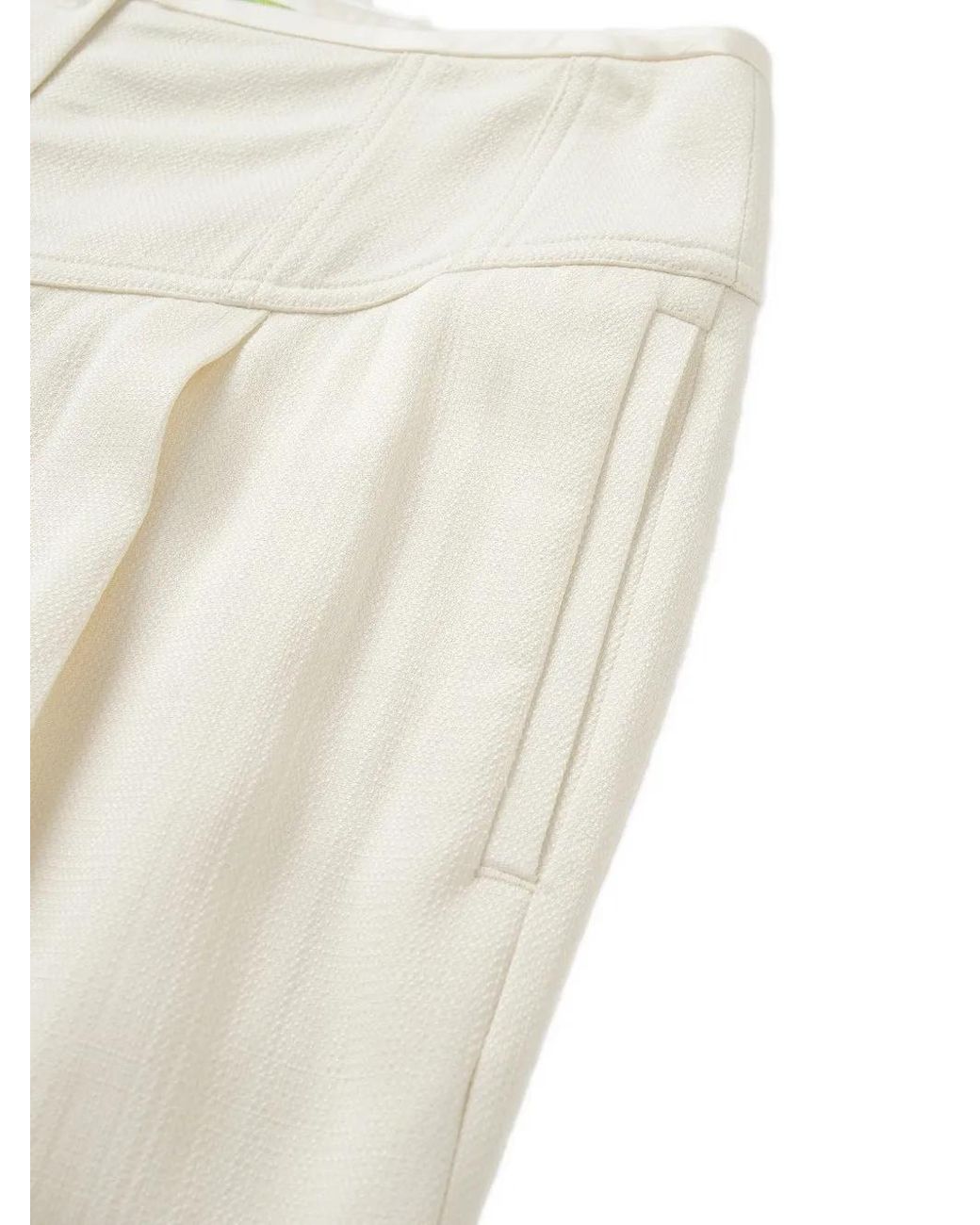 Shanghai Tang White Button-Fastening Palazzo Pants