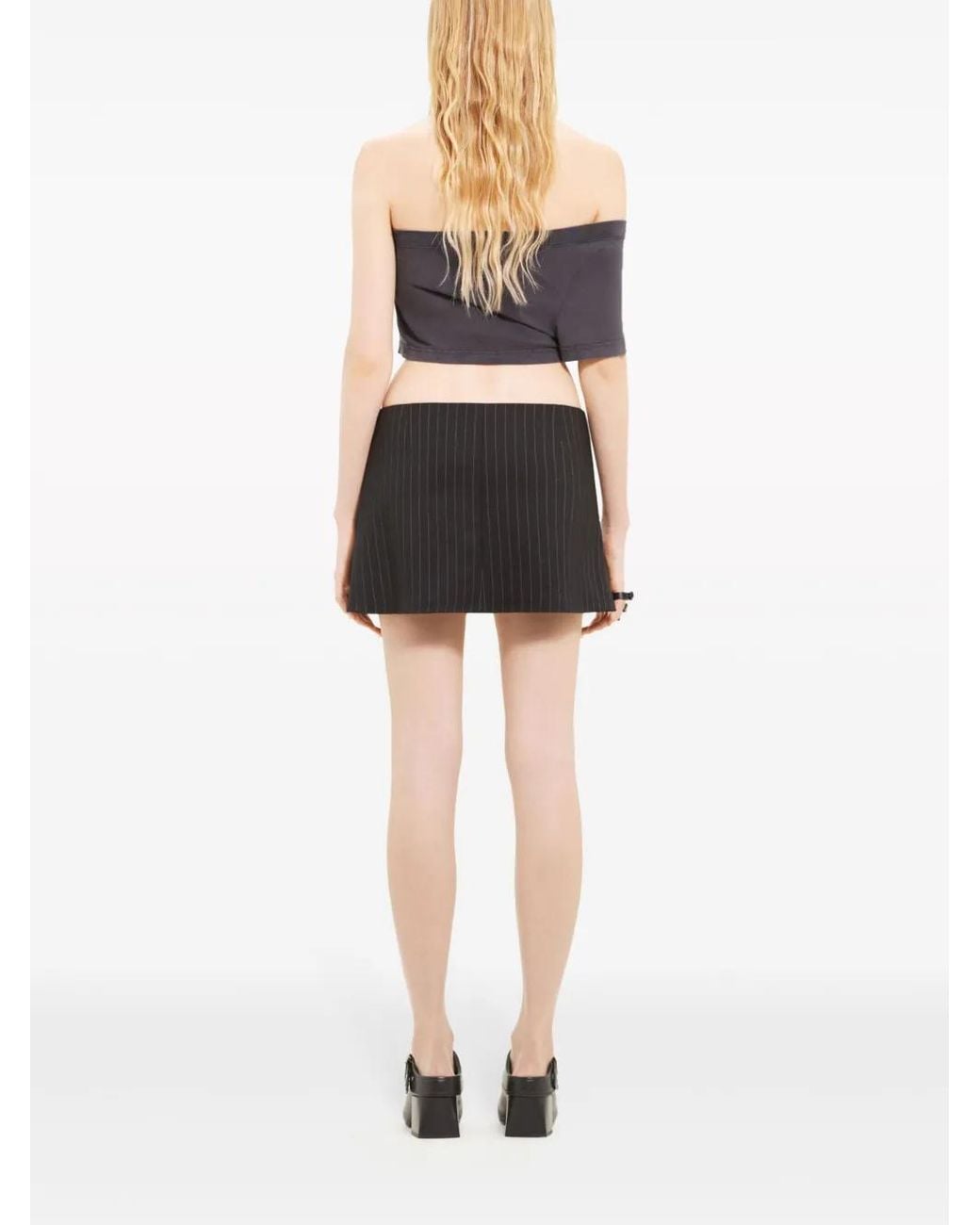 Courreges Black Tuba One-Shoulder Crop Top