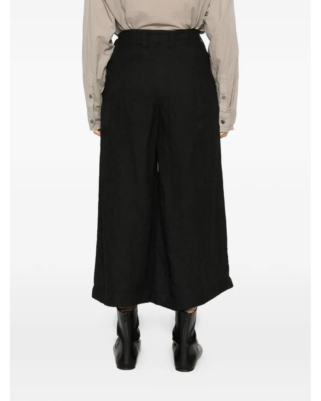 LOÏS DIONISIO Black Pantalon Ample À Design Plissé