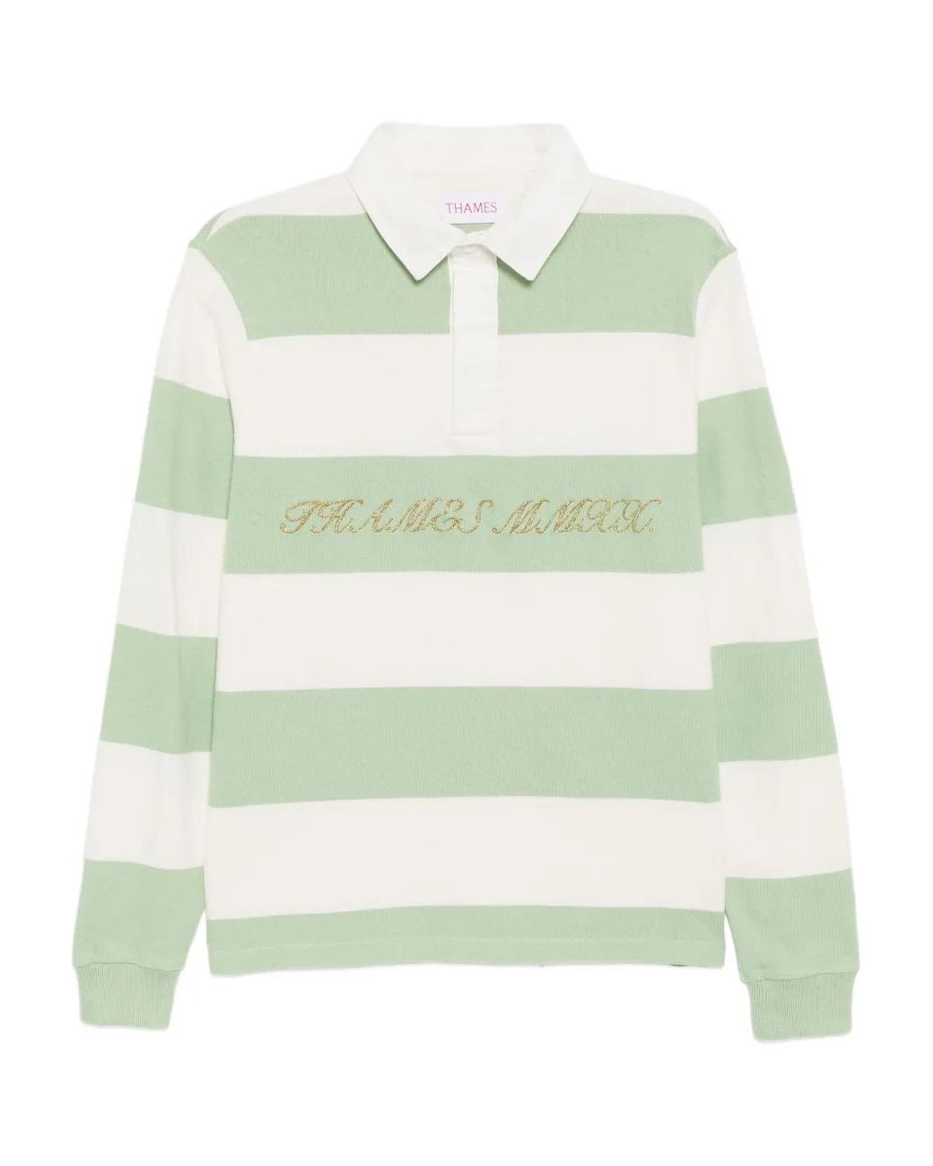 Thames MMXX Green Striped Polo-Shirt for men
