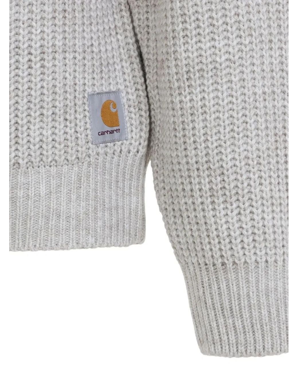 Carhartt Gray Firth Chunky-Knit Raglan-Sleeve Sweater for men