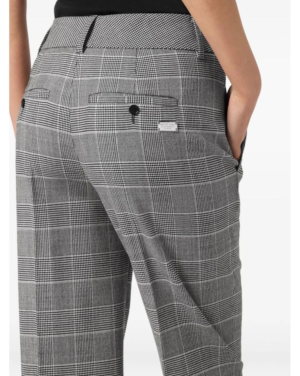 Philipp Plein Gray Long Straight Trousers Prince Of Wales