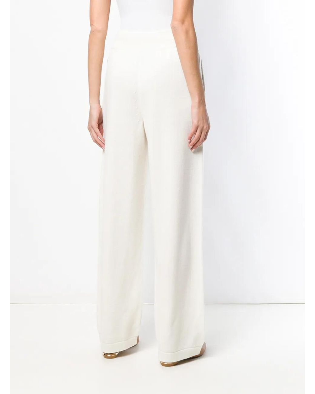 Barrie Broek Met Geribbelde Tailleband in het White