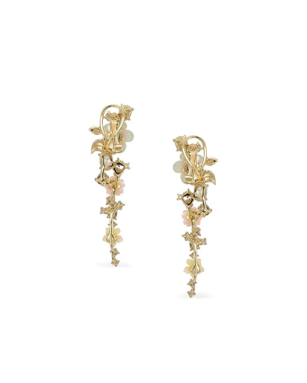 Anabela Chan White 14K And 18K Vermeil Primrose Vine Multi-Stone Earrings